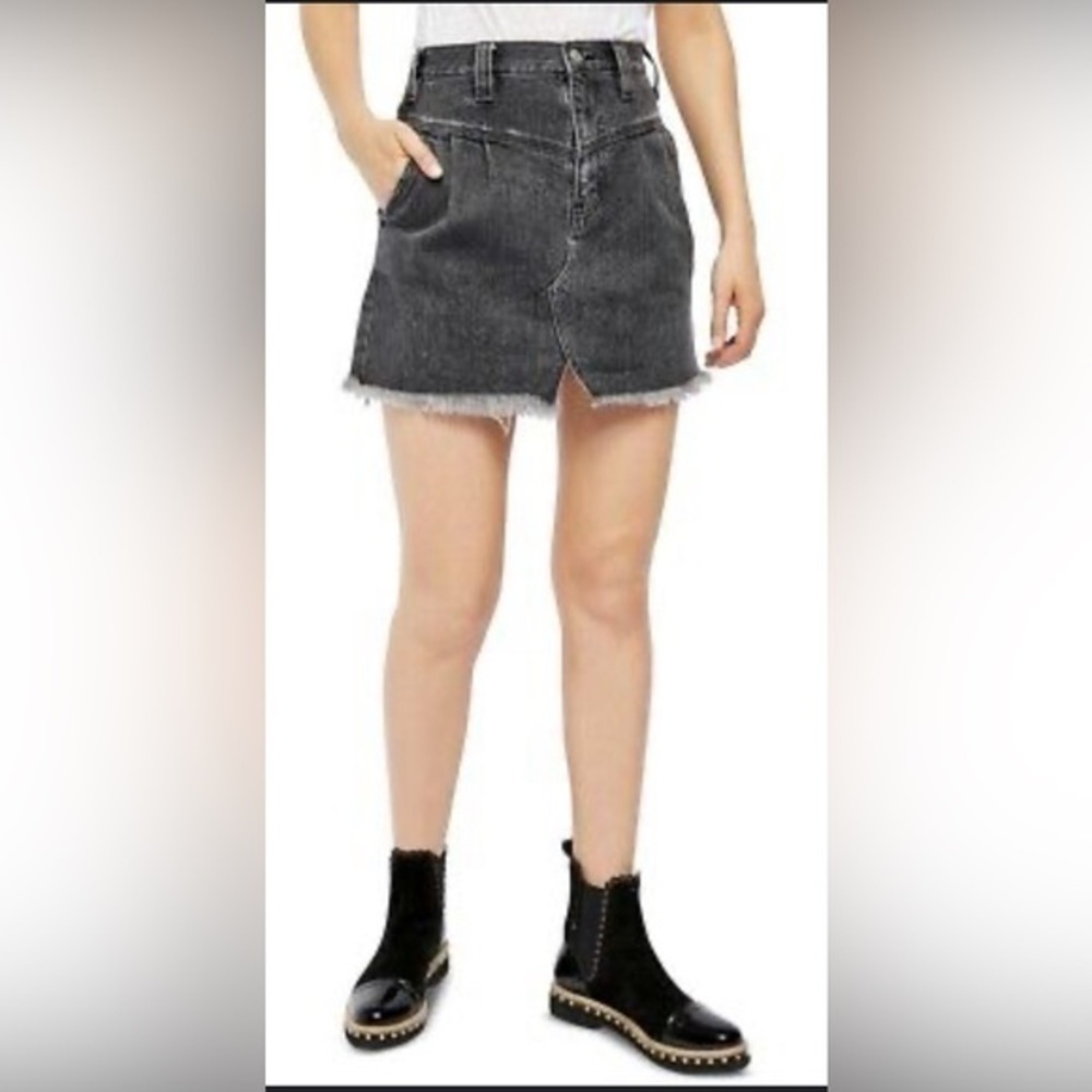 Free people sidecar mini denim skirt 8